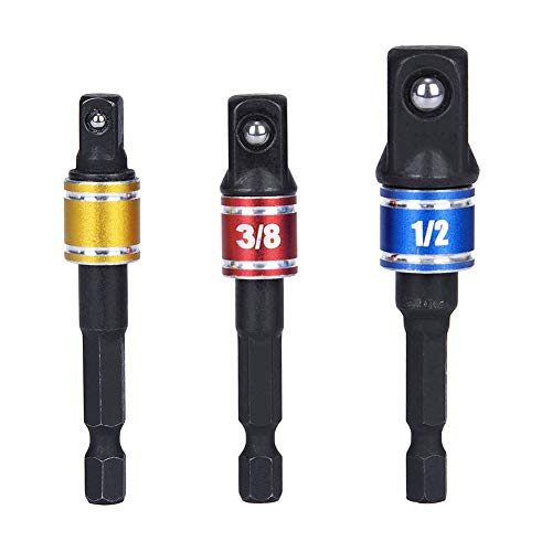 Senrob 3 Pcs Impact Grade Socket Drill Adapter Set Power Hand Tools Nut Driver 1/4" 3/8" 1/2" - Thumbnail 7