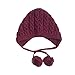 Verala Baby Toddler Knitted Crochet Pilot Cap Bonnet Winter Hat (Wine-red)