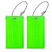 BlueCosto Flexible PVC Luggage Tags Suitcase Bag Labels - Fluorescent Green, 4 Pieces