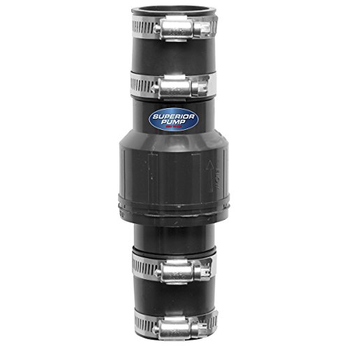 Superior Pump 99544 1-1/4 in. Rubber Boot Check Valve, Black