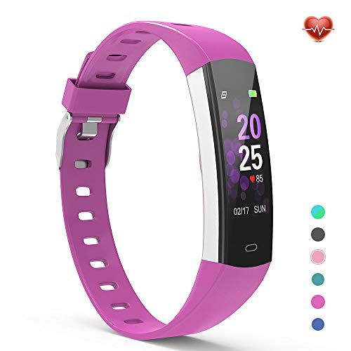YoYoFit Slim Kids Fitness Tracker Heart Rate Monitor, Kids Activity Tracker Waterproof Pedometer Watch, Digital Kids Alarm Clock Step Calorie Sleep Health Tracker as Best Fitness Gift