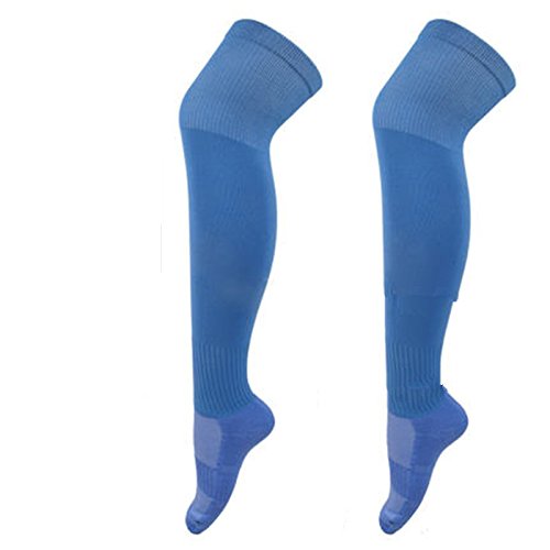 SUPOW Over Knee Cotton Knit Soccer Socks Unisex Knee High Solid Soccer Sports Team Athletic Performance Cushion Socks for Adults&Children
