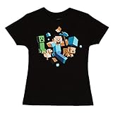 JINX Minecraft Glow-In-The-Dark Run Away Little Girls & Big Girls T-shirt
