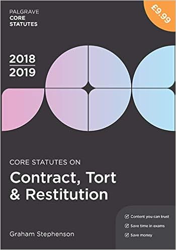 Core Statutes On Contract Tort Restitution 2018 19 Macmillan Core Statutes Amazon Co Uk Stephenson Graham 9781352003383 Books