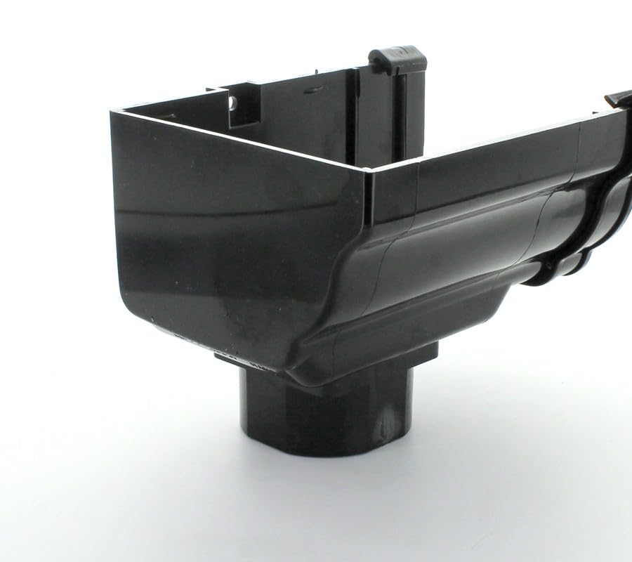 Aliaxis (Marley) RCO51br Brown Classic Stopend Outlet (Left Hand) for Ogee Style 116 x 75 mm guttering System