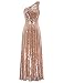 Women 's Rose Gold Sequin Maxi Long Evening Prom Dress US16