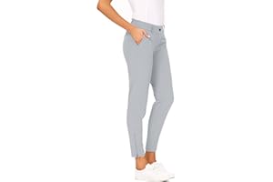 Hiverlay Womens pro Golf Pants Quick Dry Slim Lightweight Work Pants with Straight Ankle Also for Hiking or Casual Ladies