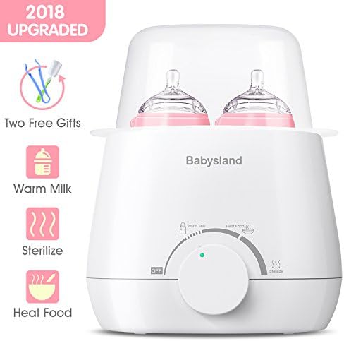 Baby Bottle Warmer, Bottle Sterilizer and Formula Heater, [2018 UPGRADED] Portable Warming Breastmilk and Baby Food, 3-in-1 with Accurate Temperature Control, Including Bottle Cover, Clip and Brush