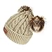 Infant Toddler Beanie Woolen Hat Pure Color Winter Twist Double Pom Pom Wool Knitted Cap for 0-3 Years Old