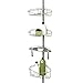 Zenna Home, Satin Nickel Tension Corner Pole Caddy