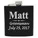 Custom Engraved Groomsman Flask - Personalized Groomsmen Gifts - 3 Lines Style - Black