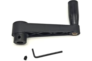 TAMSOI 4"" Nylon Crank Handle Drill Press Revolving Handle with Round or Square Installation Hole Smooth 360 Degree Operation for Industry Lathe Milling Grinding Machine (Round Hole 12x100), Black