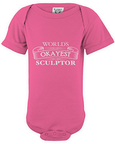 ShirtLoco Baby Worlds Okayest Sculptor Onesie Bodysuit, Hot Pink 12 Months