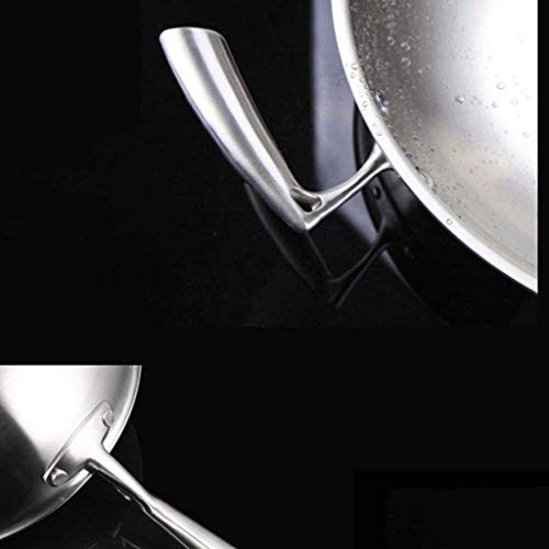 XLEVE Stainless Steel Wok，HardAnodized Aluminum Wok with lid, Nonstick