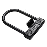 U Lock Heavy Duty Bike Lock Resettable Combination Lock for Gate Bicycle Motorbike Cabinets Electric Cars Dial Lock with 4 Digits No Keys 9 x 5.74 inches Black Anti Theft Password U Lock