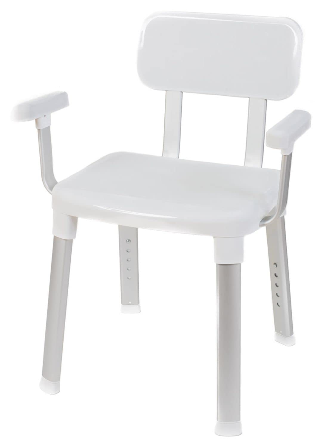 Weinberger Shower Chair with Armrest and Backrest | Height Adjustable Shower Stool | 150kg Max Load | Bath Chair for Elderly and Disabled