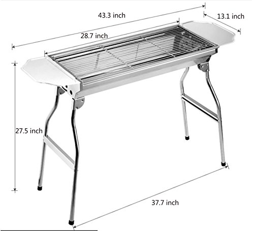 Fold Barbecue Charcoal Grill Stove Stainless Steel Portable Folding Charcoal BBQ Grill