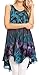 Sakkas Priya Sleeveless Tie Dye Handkerchief Hem Tunic with Smocked Racerback