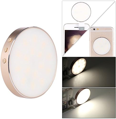 Oloong Mini 16 LED Selfie Flash Light Clip-On Spotlight Lamp Support Sync Enhancing Dimmable Fill-in Light Night Using for Smartphone Tablet