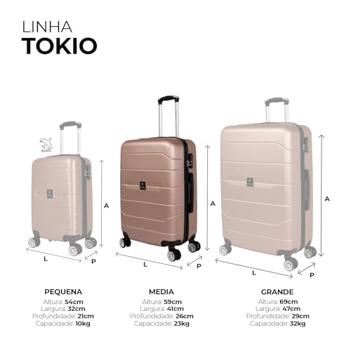 Mala de viagem 23kg Média Tokio Swiss Move Rose