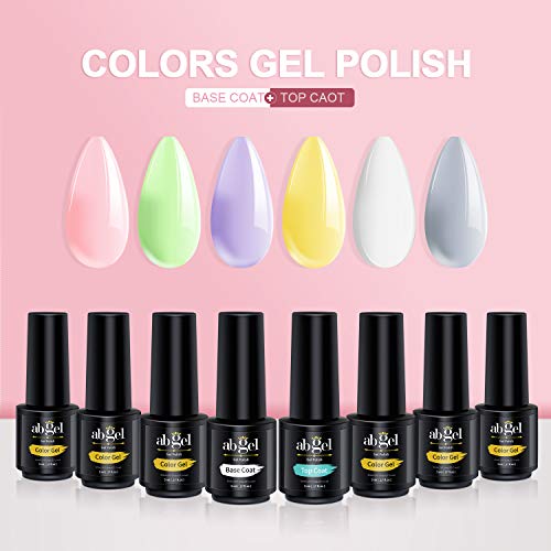ab gel Spring Summer Gel Nail Polish - 6 Color Gel Polish with No Wipe Base and Top Coat Starter Kits - Thumbnail 3