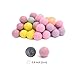 Glaciart One Felt Pom Poms, Wool Felt Balls (50 Pieces) 2 Centimeters - 0.8 Inch, Handmade Felted 7 Pastel Colors (Baby Pink, Lilac, Baby Blue and More) - Bulk Small Puff for Felting and Garland