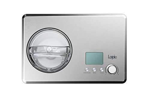 Lopie Automatic Ice Cream Maker with Built-in Compressor without Pre-Cooling, LCD Digital Display (Silver, 2.1Quart)