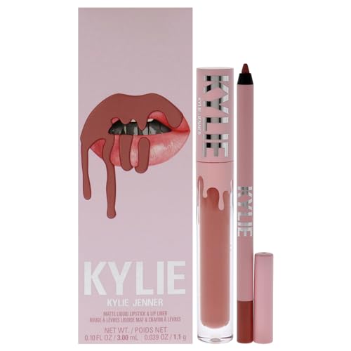Kylie Cosmetics Matte Lip Kit – 802 Candy for Women – 2 Pc 0.10 oz Matte Liquid Lipstick, 0.03 oz Lip Liner
