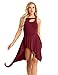 MSemis Women Lyrical Dance Costume Dresses Cutout High Low Skirt Camisole Ballet Leotard Dress