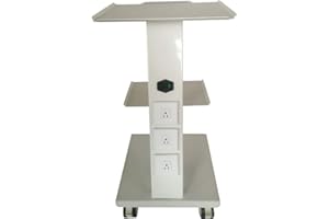 DNYSYSJ Lab Trolley,Multi-Function Metal Mobile Trolley w/Built-in Socket,3 Layers Tray Rolling Clinic Cart,360° Silent Rolling Wheels for Lab Clinic Salon