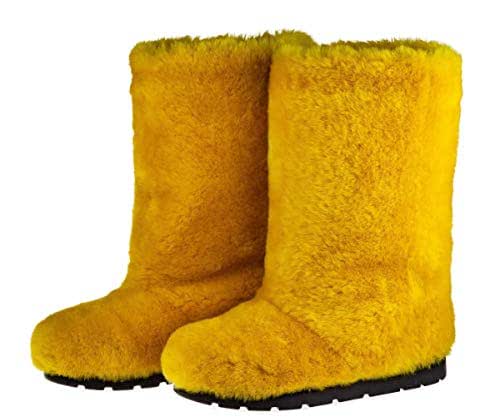 yellow fuzzy boots