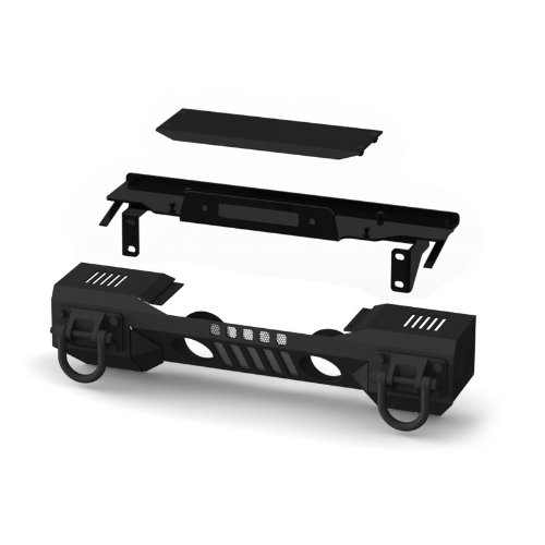 Rugged Ridge 11541.01 Aluminum Front XHD Bumper with Winch Plate For Select Jeep Wrangler JK Models