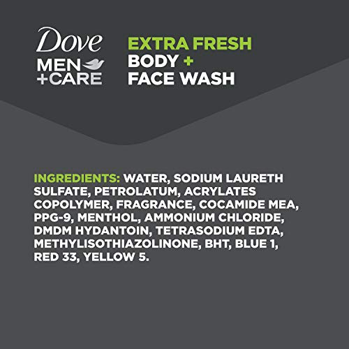 Dove Men+Care Body Wash with Pump for Men's Skin Care Extra Fresh Body Wash that Effectively Washes Away Bacteria While Nourishing Your Skin 23.5 oz