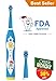 OJV Professional Kids Electric Sonic Rechargeable Toothbrush with 2 Dental Care Modes 4 Songs and 2 Replaceable Brush Heads (Blue-Sonic Toothbrush)