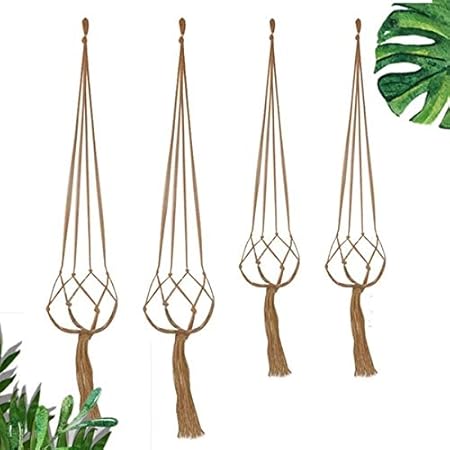 1Pcs 105cm Vintage Decor Hanging Flower Pots Holder Hanging Basket Flower Pot Net Basket Sling Cotton Rope Garden Decoration Macrame Plant Hanger