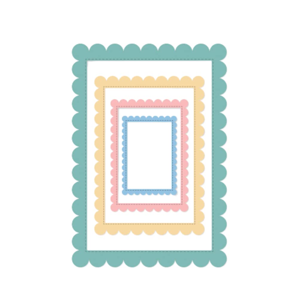 Craftelier - Set of Essential Dies for Scrapbooking and Crafts Creations | Frame Shape - Approximate Size of Dies between 6 x 4.2 cm and 17.3 x 12 cm