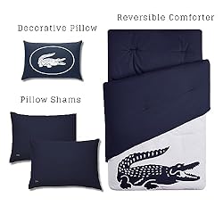 Lacoste Crew 4-Piece Comforter Set, 100% Cotton