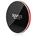 SUVIUS Fast Wireless Charger for iPhone 8, 8 Plus, X, Samsung, and Note: Quick Charge Cordless Charging Pad for All Qi Enabled Phones/Devices - Ultra Thin - USB Cable Included (Red)
