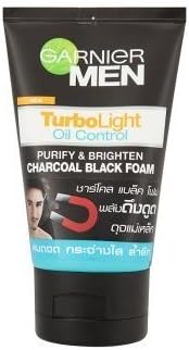 [( Hot Items )] Garnier Men Turbolight Oil Control Purify & Brighten Charcoal Black Foam 100ml Best Seller of Thailand...