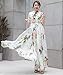 MedeShe Women's Summer Floral Long Beach Maxi Dress Lightweight Sundress (Large)