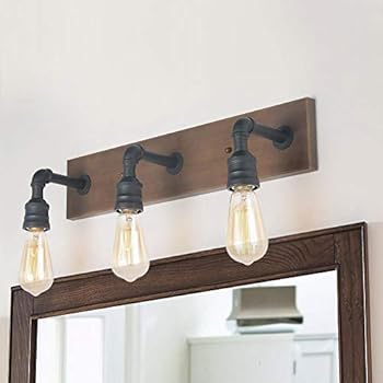 LNC A03376 Bathroom Vanity Lights, Farmhouse Water Pipe Wall Sconces（3 Heads