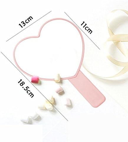 Dreamer Life Mini Heart Shape Hand Mirror Small Glass Mirrors for Crafts Decoration Cosmetic Accessory Pink