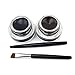 Vodisa Waterproof 2 in 1 Gel Eyeliner Set-Beauty Cosmetics Make Up Long-lasting Shadow Wear Gel Cream Eye Liners Brown and Black with Makeup Eyeliner Brush Kit + Cat Shaping Eye Liner Stencils