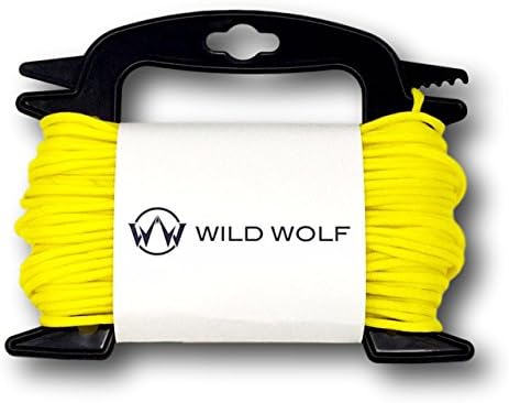Wild Wolf Pack 100 Feet of Paracord On Winder for Tangle-Free 550 Lb Parachute Survival Craft Cord