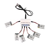 Youcute 6pcs 3.7v 250mah Battery and 1to6 Charger for syma X11 X11C Rc Quadcopter Drone Spare Parts