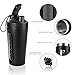 Homiguar Insulated Sports Water Bottle, Shaker Bottle, Stainless Steel water container Loop Top Shaker Cup, Visible Window, Leak Proof, 28-Ounce - Black