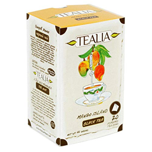 TEALIA schwarzer Ceylon Tee Mango Island 20 Pyramidenbeutel Schwarztee (10)
