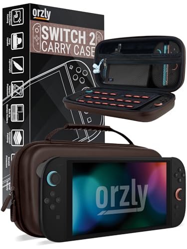 Orzly Tragetasche für die Nintendo Switch 2 (2025) Konsole, 7,9 Zoll Bildschirmschutz, Hartschalenetui mit intelligenter Aufbewahrung für Zubehör und