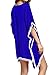 Women's Chiffon Pom Pom Kaftan Swimwear Bathing Suit Beach Cover up Free Size Royal Blue