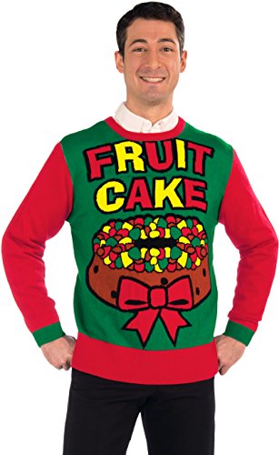 Forum Novelties Men's Fruit Cake Novelty Christmas Sweater, Multi, Large